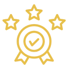 Gold medal icon with stars